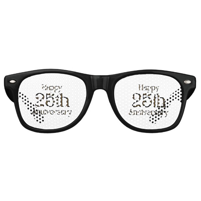 Happy 25-jähriges Party Retro Sonnenbrille (Vorderseite)