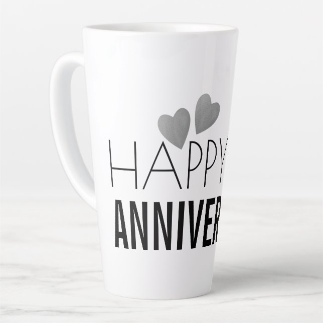Happy 25 Silver Wedding Jubiläum Milchtasse (Linke Ecke)