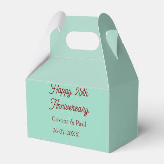 Happy 25th aniversary green mauve pastel boho retr geschenkschachtel