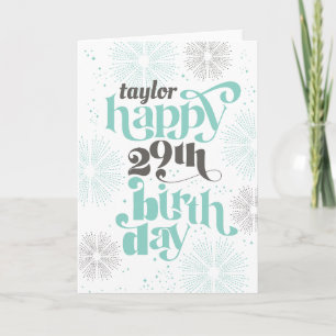 Happy 29. Geburtstag individuelle Grußkarte Karte