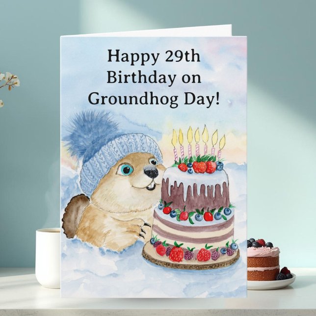  Happy 29th Groundhog Day Birthday  Karte (Von Creator hochgeladen)
