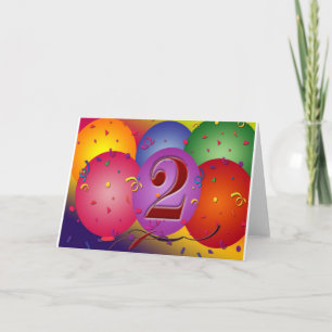 Happy 2. Geburtstag Balloons Karte