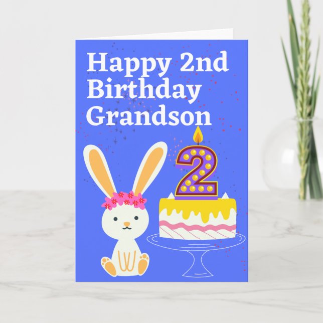 Happy 2. Geburtstag Grandson Karte (Vorderseite)