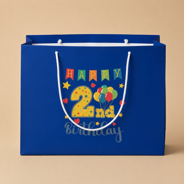Happy 2. Geburtstag Große Geschenktasche Geschenktüte (Von Creator hochgeladen)
