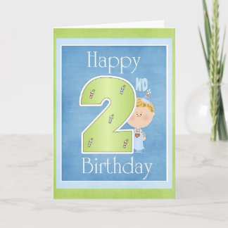 Happy 2. Geburtstag Grußkarte Design 1 Karte