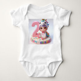 Happy 2. Geburtstag Unicorn Baby Strampler