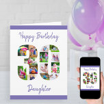 Happy 30. Geburtstag Tochter Nr. 30 Foto Collage Karte<br><div class="desc">Say Happy 30. Geburtstagstochter mit einer einzigartigen Geburtstagskarte und einer eigenen individuellen Foto-Collage. Diese Geburtstagskarte für Ihre Tochter hat eine feminine Skripttypografie in lila und einfachem Styling, um sich auf Ihre Bilder in der Zahl 30 zu konzentrieren. Die Vorlage ist für Sie Set, um Happy Birthday Daughter zu ändern, oder...</div>