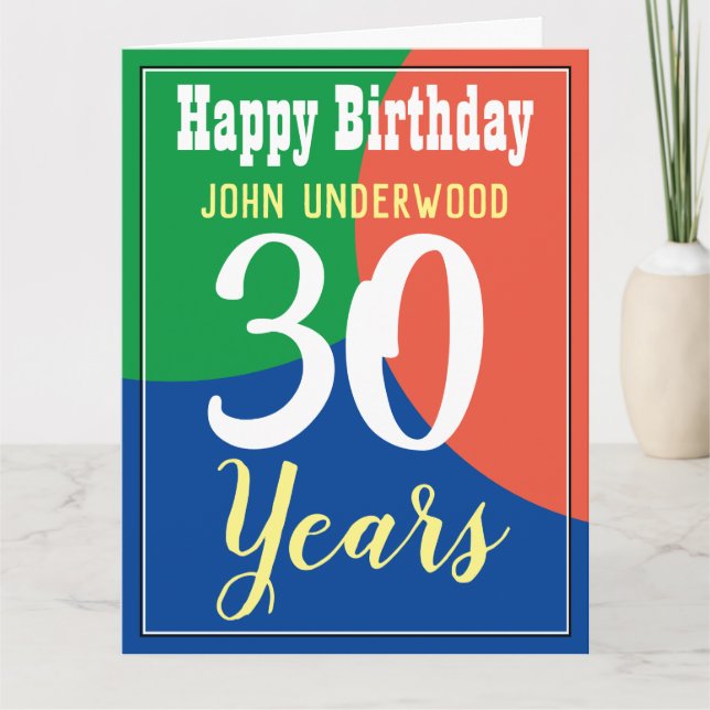 Happy 30. Geburtstagskarte Karte (Vorderseite)