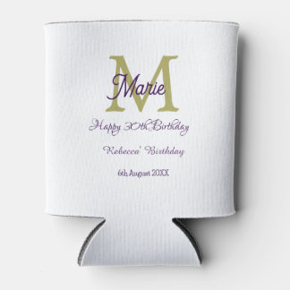 Happy 30th Birthday goldenadd name monogram modern Dosenkühler
