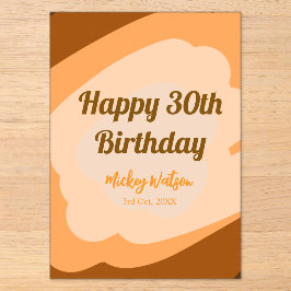 Happy 30th birthday rustic wooden Halloween fall b Acryleinladungen