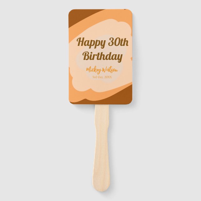Happy 30th birthday rustic wooden Halloween fall b Fächer (Vorderseite)