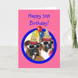 Happy 31. Geburtstag Boxer Hunde Karte