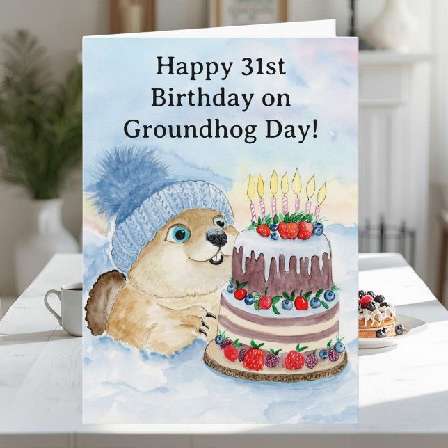  Happy 31st Groundhog Day Birthday  Karte (Von Creator hochgeladen)