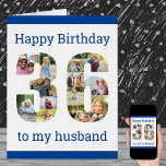 Happy 36. Geburtstag Husband Big 36 Foto Collage<br><div class="desc">Say Happy 36. Geburtstag mit einer großen Geburtstagskarte und einer einzigartigen Collage aus Foto. Diese große Geburtstagskarte ist zum Beispiel für Ihren Ehemann, Sohn oder einen benannten Freund editierbar und hat die Nummer 36 mit eigenen Fotos gefüllt. Sie können auch die Nachrichten innerhalb der Karte bearbeiten. Fügen Sie Ihre Fotos...</div>