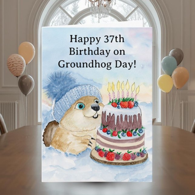  Happy 37th Groundhog Day Birthday  Karte (Von Creator hochgeladen)