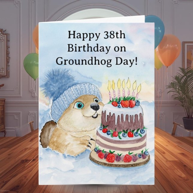  Happy 38th Groundhog Day Birthday  Karte (Von Creator hochgeladen)