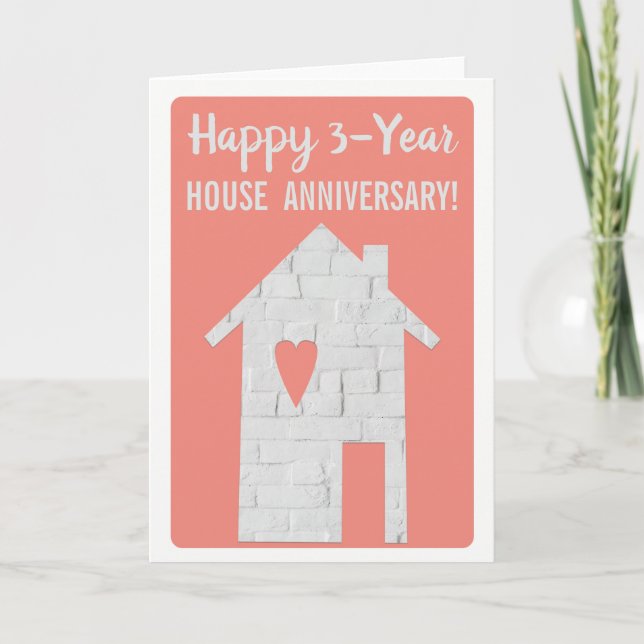 Happy 3-Jahres-Hausmannskarte Karte (Vorderseite)