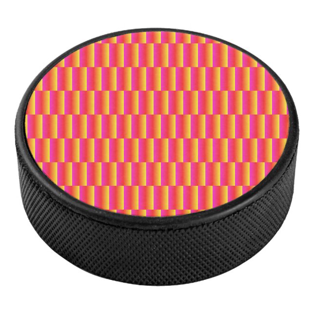 Happy 3D Rainbow Tiles Pattern Eishockey Puck (3/4)