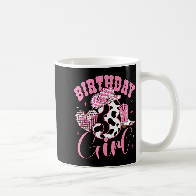 Happy 3rd Birthday Girl Outfit Rodeo Western Cowgi Kaffeetasse (Rechts)