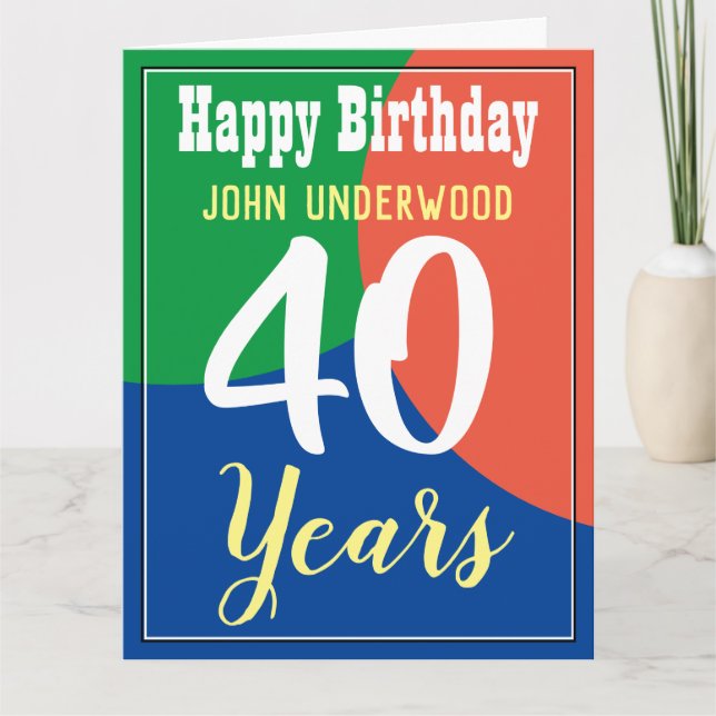 Happy 40. Geburtstagskarte Karte (Vorderseite)