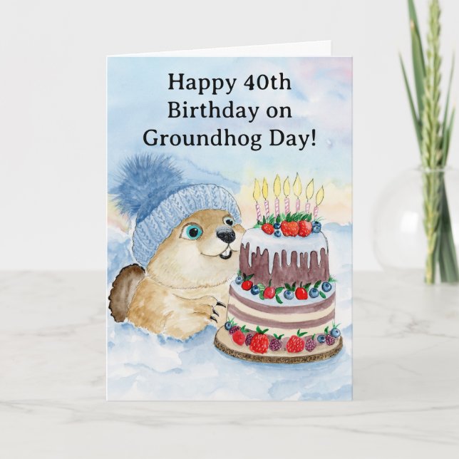  Happy 40th Groundhog Day Birthday  Karte (Vorderseite)