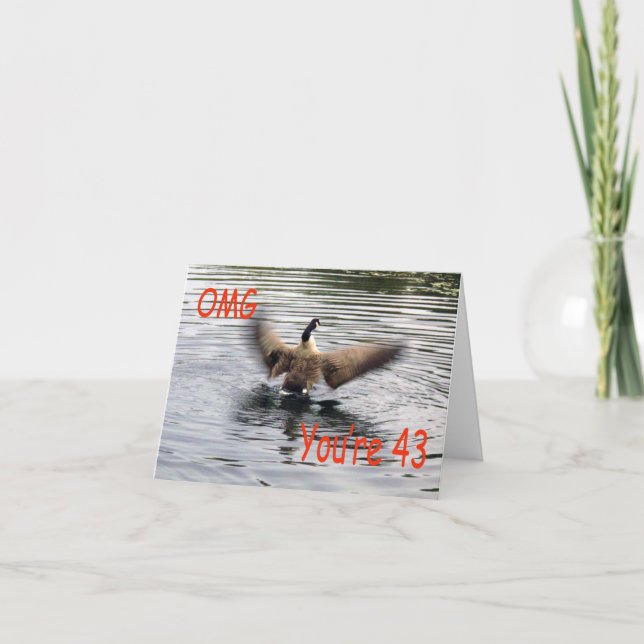 Happy 43. Geburtstag Gänseflattern Karte (Vorderseite)