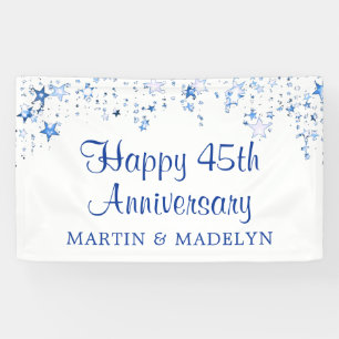 Happy 45-jähriges Sapphire Blue Stars Banner