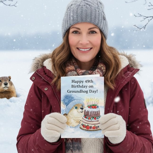  Happy 49th Groundhog Day Birthday  Karte (Von Creator hochgeladen)