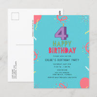 Happy 4. Geburtstag Kinder Party