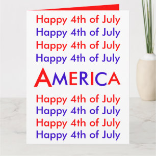 Happy 4 juillet, Amérique, Carte de voeux