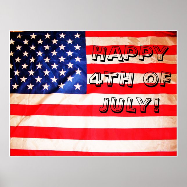 HAPPY 4 JUILLET DAY FLAG poster (Devant)