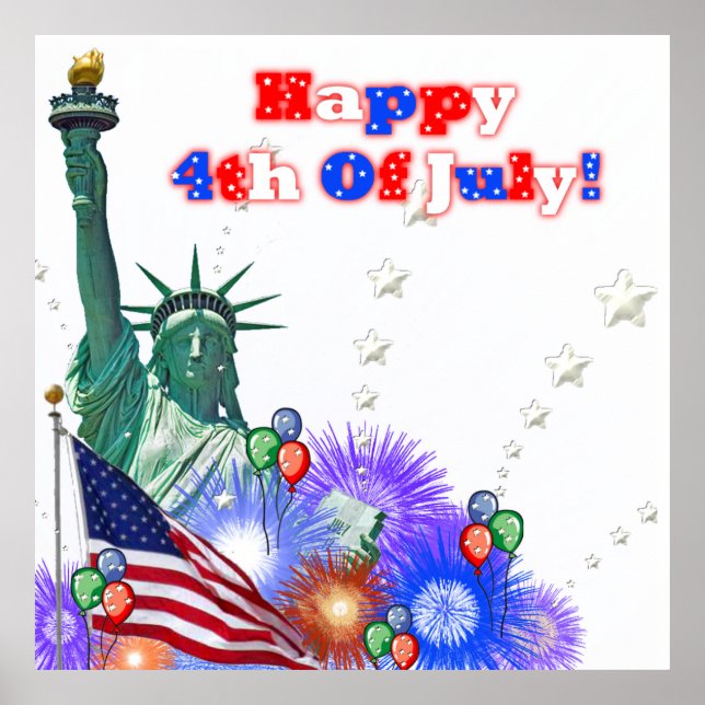 Happy 4 juillet Poster (Devant)