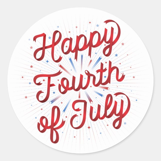 Happy 4 juillet Stickers (Rouge) (Devant)