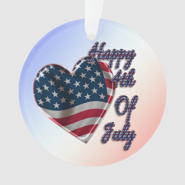 Happy 4 juillet USA Flag Heart (devant)