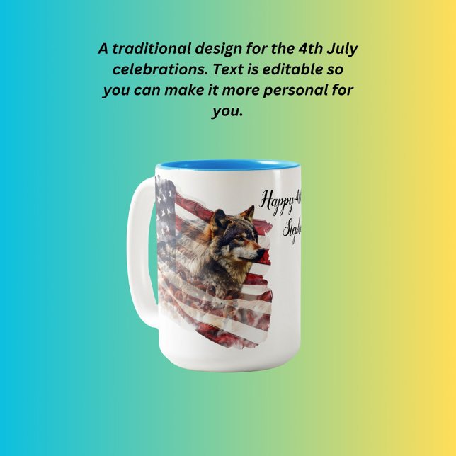 Happy 4. Juli Stephen Zweifarbige Tasse (Von Creator hochgeladen)