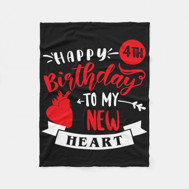 Happy 4th Birthday To My New Heart, Transplant Ann Fleecedecke (Vorderseite)