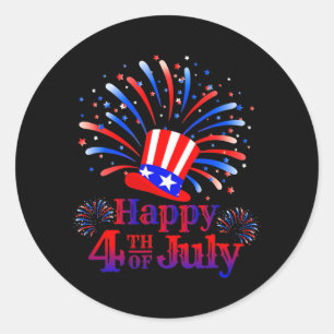 Happy 4th of July America Celebrating Freedom  Runder Aufkleber
