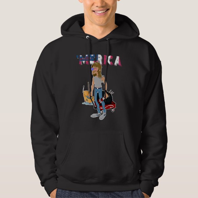 Happy 4th Of July Merica  Joe American Flag Hoodie (Vorderseite)