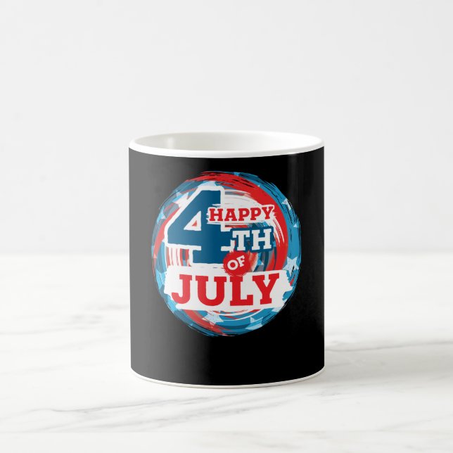Happy 4th of July - USA flag Color Kaffeetasse (Mittel)