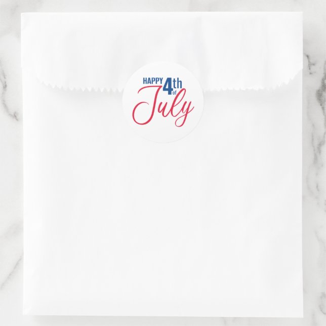 Happy 4th Stickers Seals (Sac)