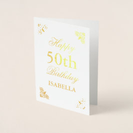 Happy 50. Geburtstag Elegant Folienkarte