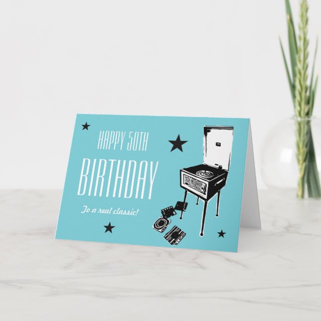 Happy 50. Geburtstag Retro Grußkarte Karte (Vorderseite)