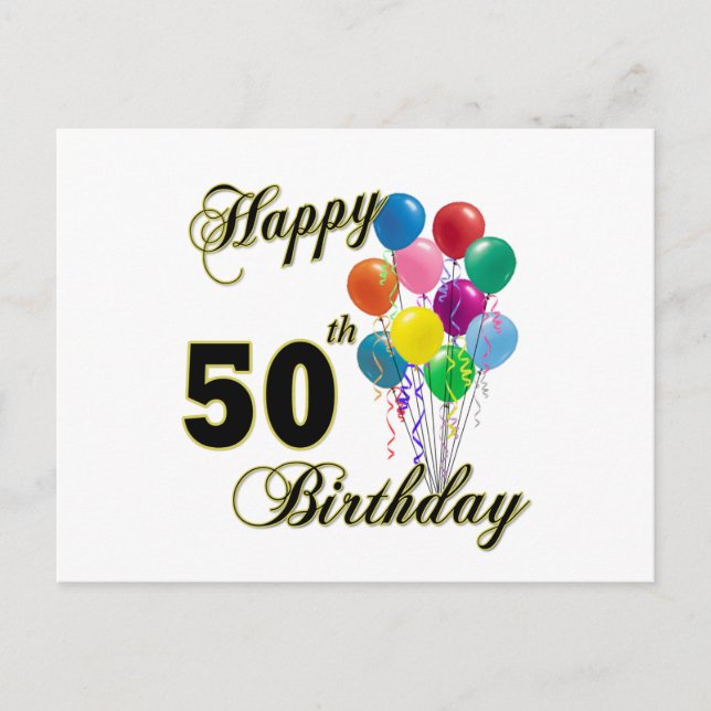 Happy 50. Geburtstagsgeschenke und Geburtstagsklei Postkarte (Vorderseite)