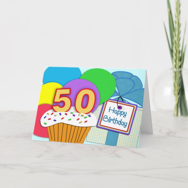 Happy 50. Geburtstagskarte Karte (Vorderseite)