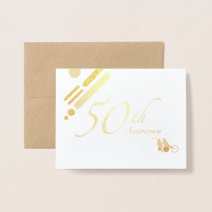 Happy 50. Golden Anniversary Mod Birds Folienkarte