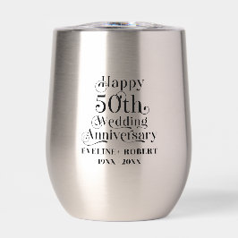 Happy 50. Hochzeitstag Schwarze Typografie