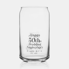 Happy 50. Hochzeitstag Schwarze Typografie Dosenglas