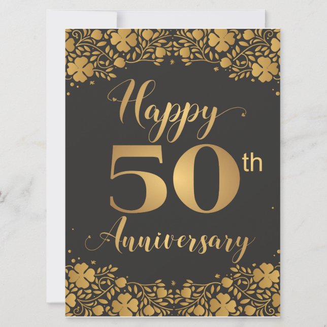 Happy 50 Jahre Golden Wedding Jublilee Karte (Vorderseite)
