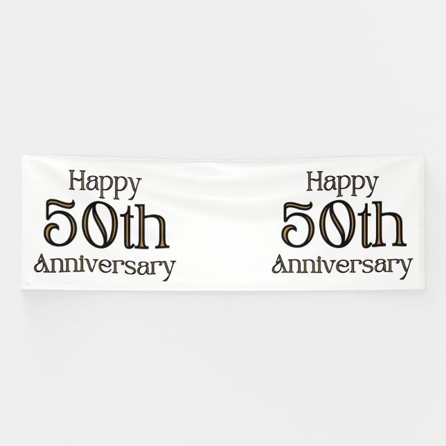 Happy 50. Jubiläum 4x12 Vinyl Banner (Horizontal)