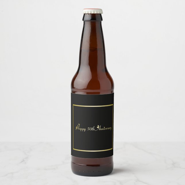 Happy 50. Jubiläum Flaschenmarke Bierflaschenetikett (Vorderseite)